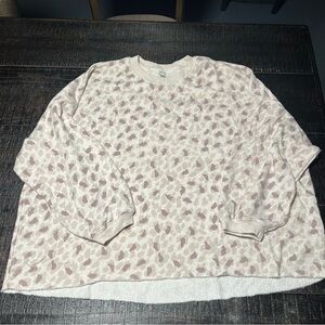 Aerie cropped cheetah print sweatshirt